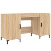 vidaXL Bureau 140x50x75 cm bewerkt hout sonoma eikenkleurig