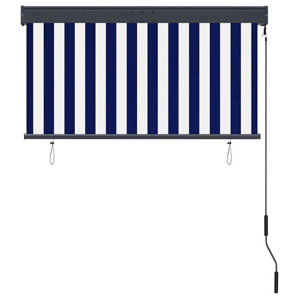 vidaXL Rolgordijn voor buiten 120x250 cm blauw en wit