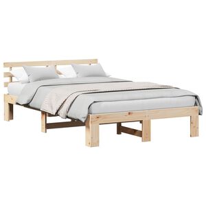 vidaXL Bedframe met hoofdeinde Naturel 120 x 200 cm Massief grenenhout
