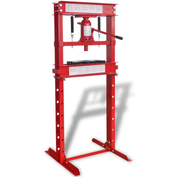 vidaXL Werkplaatspers 20 ton rood