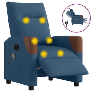 vidaXL Massagestoel elektrisch verstelbaar stof blauw
