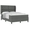 vidaXL Boxspring bed met hoofdeinde Donkergrijs 140 x 200 cm Stof