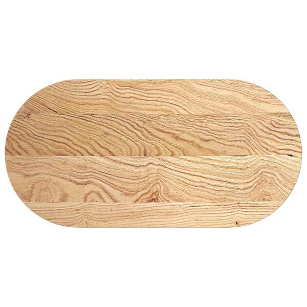 vidaXL Tafelblad 100x50x2 cm ovaal massief eikenhout