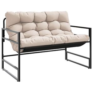 vidaXL Tuinbank met kussen 113 m staal taupe