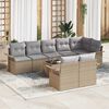vidaXL Tuin Sofa Set met opslag 9 pcs Beige poly rattan