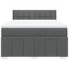 vidaXL Boxspring met matras stof donkergrijs 140x200 cm
