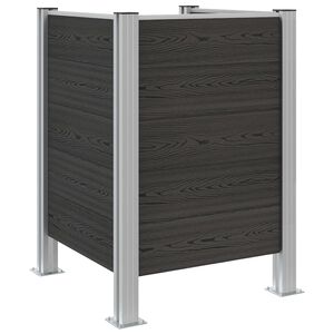 vidaXL Afvalbak Schutting Grijs 85 x 85 x 115 cm Aluminium en WPC