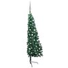 vidaXL Kunstkerstboom met verlichting en kerstballen half 180 cm groen