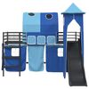 vidaXL Loftbed voor Kids Zwart en Blauw 79,5 x 200 cm Metaal