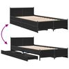 vidaXL Bedframe met lades bewerkt hout zwart 75x190 cm