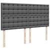 vidaXL Ottoman bed met matras en LED's 180x200cm stof donkergrijs