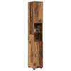 vidaXL Badkamer Kast Oud Hout 30 x 35 x 192 cm Bewerkt hout & Metaal