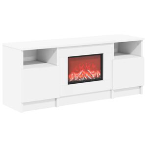 vidaXL Elektrische haard Wit 98 x 28,5 x 40,5 cm Bewerkt hout