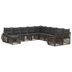 vidaXL Tuinbankenset 11 st Grijs poly rattan