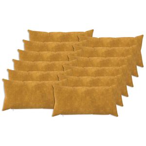 vidaXL Kussensloop 12 pcs HEERLEN Geel 40 x 80 cm Microfiber Fleece