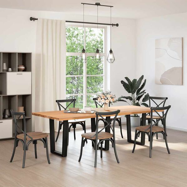 vidaXL Eettafelpoten 2 st V-vormig 70x(72-73,3) cm staal zwart