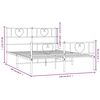 vidaXL Bedframe met hoofd- en voeteneinde metaal wit 150x200 cm