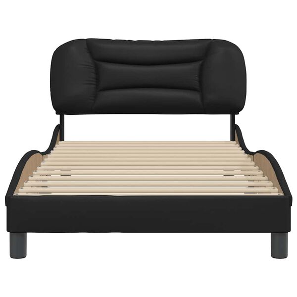 vidaXL Bedframe zonder matras "Hvar" kunstleer zwart 100x203 cm