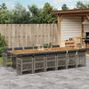 vidaXL 13-delige Tuinset met kussens poly rattan grijs