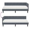 vidaXL Hoekbedframe met Matras met hoofdeinde 2 pcs Grijs Fluweel
