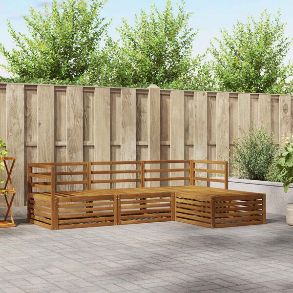 vidaXL Buiten bankenset 4 pcs Naturel Massief Acaciahout