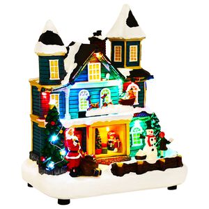vidaXL Kerstdorp met slee SALO 19 x 13 x 24 cm Kunststof Meerkleurig