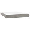 vidaXL Pocketveringmatras medium 120x210x20 cm fluweel lichtgrijs