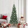vidaXL Hoek Kunstkerstboom met 300 LED Groen 180 cm PVC en Metaal