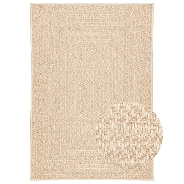 vidaXL Vloerkleed ZIZUR beige binnen en buiten 140x200 cm jute look