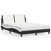 vidaXL Bedframe zonder matras "Zadar" kunstleer zwart en wit 140x190 cm
