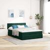 vidaXL Ottoman bed met matras en LED's 140x190cm fluweel donkergroen