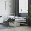 vidaXL Bedframe met hoofd- en voeteneinde metaal wit 90x200 cm