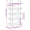 vidaXL Boekenkast 5-laags 100x33x180,5 cm bewerkt hout gerookt eiken