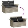 vidaXL Tuin Sofa Set met kussen met opslag 6 pcs Lichtgrijs Poly riet