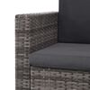 vidaXL 2-delige Loungeset met kussens poly rattan grijs