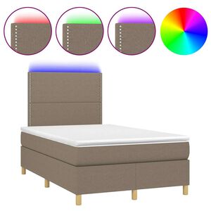 vidaXL Boxspring met matras en LED stof taupe 120x190 cm
