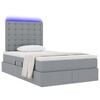 vidaXL Opbergbed met LED met matras Lichtgrijs 120 x 200 cm Polyester
