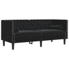 vidaXL 3-delige Loungeset Chesterfield met bolsters fluweel zwart