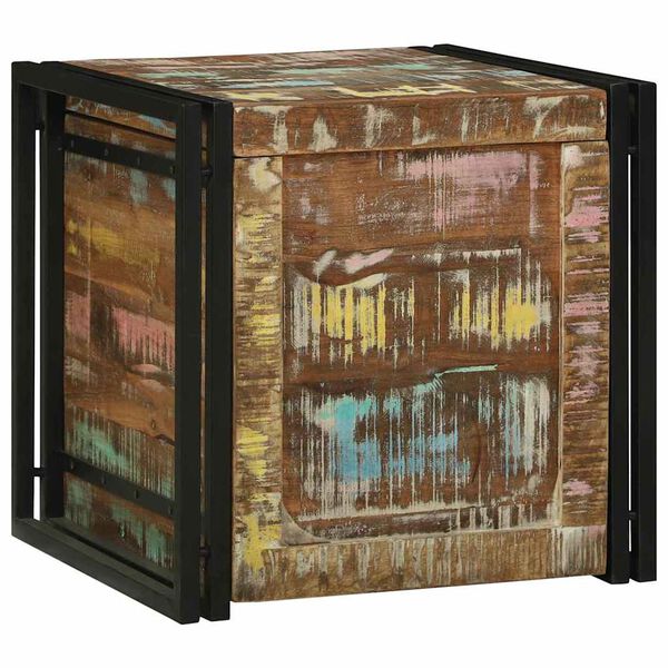 vidaXL Opbergbox met opslag 50 x 50 x 50 cm Massief Gerecycled Hout