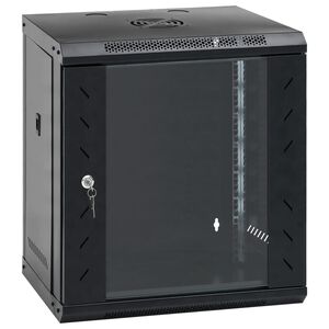 vidaXL Netwerk kabinet met opslag Zwart 530 x 400 x 600 mm Staal