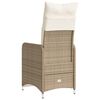 vidaXL Tuinstoel verstelbaar met kussens poly rattan beige
