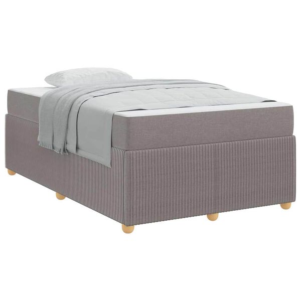 vidaXL Bedframe met matras Taupe 120 x 200 cm Stof