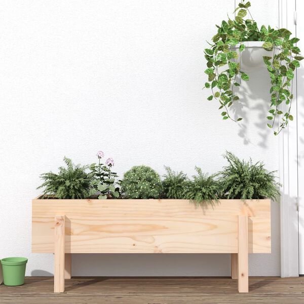 vidaXL Plantenbak verhoogd 101x30x38 cm massief grenenhout