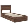 vidaXL Opslag bed met hoofdeinde Bruin Eiken 90 x 200 cm Bewerkt hout