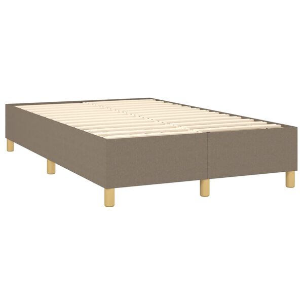 vidaXL Boxspring met matras stof taupe 120x200 cm