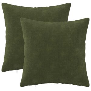 vidaXL Kussensloop 2 st HEERLEN Groen 50 x 50 cm Microfiber Fleece