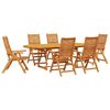 vidaXL Tuin eettafelset 7 pcs Bruin Massief Acaciahout