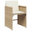 vidaXL 9-delige Tuinset met kussens poly rattan beige
