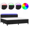 vidaXL Boxspring met matras en LED fluweel zwart 200x200 cm