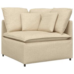 vidaXL Modulaire hoekmodule bank met kussens 100 cm cr&egrave;mekleurig